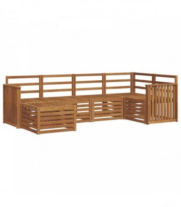 vidaXL Sectional Sofa Set 6 pcs Natural Solid Acacia Wood
