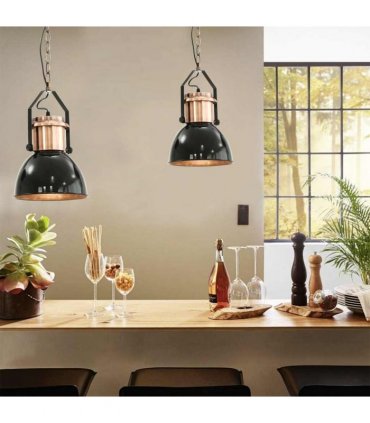 vidaXL Ceiling Lamp |  Set of 2 | Black and Copper | Metal | Medium