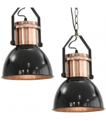 vidaXL Ceiling Lamp |  Set of 2 | Black and Copper | Metal | Medium