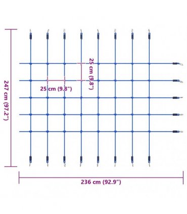 vidaXL Climbing Net 200x150 cm Blue