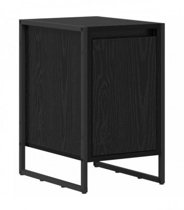 vidaXL Bedside Table Black Oak 39.5 x 30 x 50 cm Engineered Wood