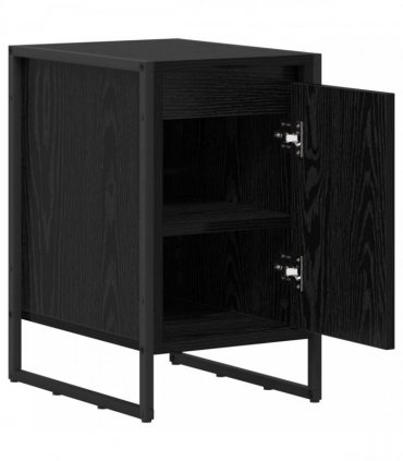 vidaXL Bedside Table Black Oak 39.5 x 30 x 50 cm Engineered Wood