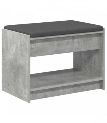 vidaXL Hall Bench with Cushion Concrete Grey 63 x 38 x 45 cm