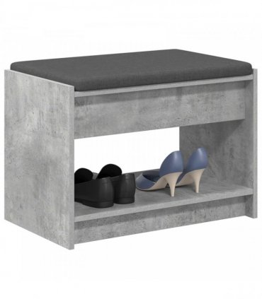 vidaXL Hall Bench with Cushion Concrete Grey 63 x 38 x 45 cm