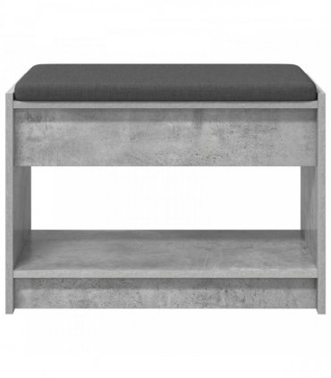 vidaXL Hall Bench with Cushion Concrete Grey 63 x 38 x 45 cm