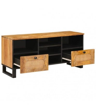 vidaXL TV Cabinet with Drawer Brown 100 x 33 x 46 cm Solid Mango Wood