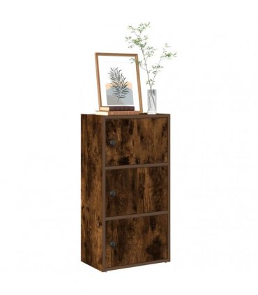 vidaXL Bookcase Smoked Oak 40x24x77 cm Engineered Wood