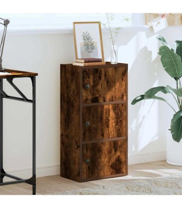 vidaXL Bookcase Smoked Oak 40x24x77 cm Engineered Wood