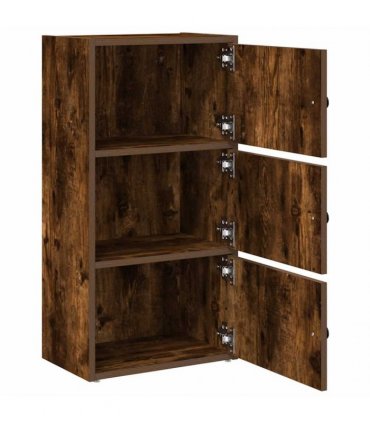 vidaXL Bookcase Smoked Oak 40x24x77 cm Engineered Wood