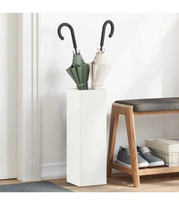 vidaXL Rain Umbrella Stand White 15.5 x 15.5 x 49 cm Steel