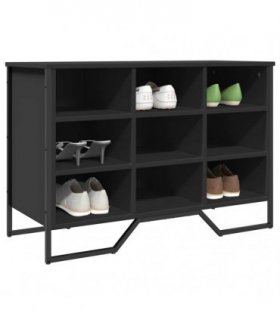 vidaXL Shoe Cabinet Black 90x38x61.5 cm Engineered Wood