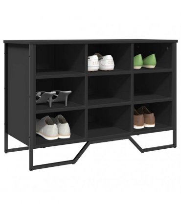 vidaXL Shoe Cabinet Black 90x38x61.5 cm Engineered Wood