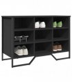 vidaXL Shoe Cabinet Black 90x38x61.5 cm Engineered Wood