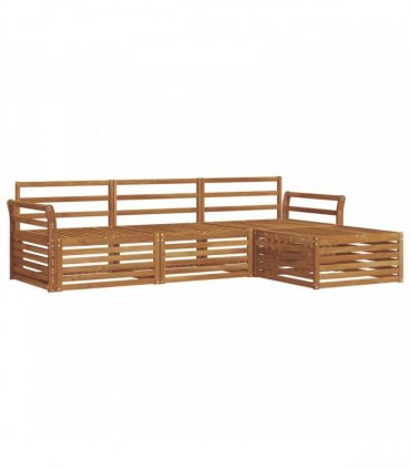 vidaXL Outdoor Sofa Set Natural 254 x 162.5 x 73 cm Solid Acacia Wood