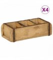 vidaXL Tray with Storage 4 pcs Brown 30 x 14 x 9 cm Solid Reclaim Wood