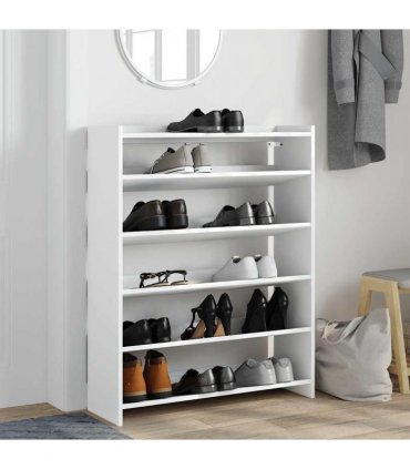 vidaXL Shoe Rack White 80x25x100 cm Engineered Wood