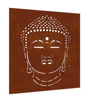 vidaXL Garden Wall Decoration 55x55 cm Corten Steel Buddha Head Design