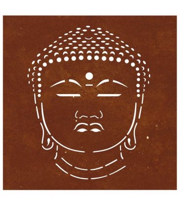 vidaXL Garden Wall Decoration 55x55 cm Corten Steel Buddha Head Design