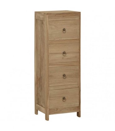 vidaXL Chest of Drawers 30x30x90 cm Solid Wood Teak