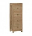 vidaXL Chest of Drawers 30x30x90 cm Solid Wood Teak