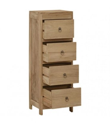 vidaXL Chest of Drawers 30x30x90 cm Solid Wood Teak