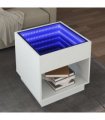 vidaXL Coffee Table with Infinity LED White 50x50x50 cm