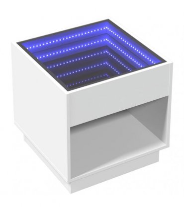 vidaXL Coffee Table with Infinity LED White 50x50x50 cm