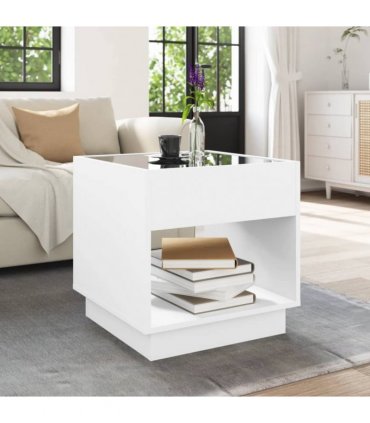 vidaXL Coffee Table with Infinity LED White 50x50x50 cm