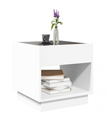 vidaXL Coffee Table with Infinity LED White 50x50x50 cm