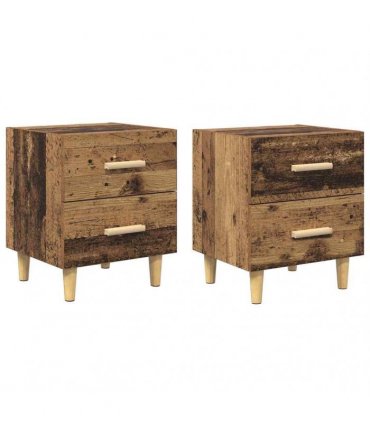 vidaXL Bed Cabinet 2 pcs Old Wood 40 x 35 x 47.5cm Engineered Wood