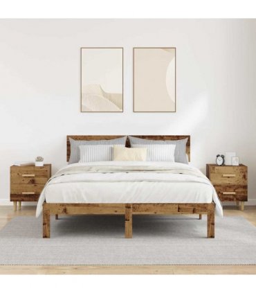 vidaXL Bed Cabinet 2 pcs Old Wood 40 x 35 x 47.5cm Engineered Wood