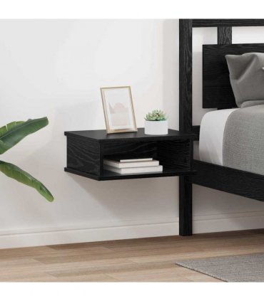 vidaXL Bedside Table 2 pcs Black Oak 40 x 31 x 15 cm Engineered Wood
