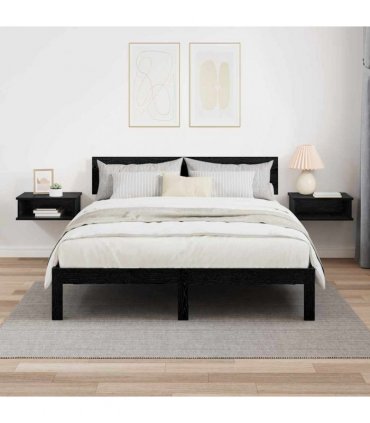 vidaXL Bedside Table 2 pcs Black Oak 40 x 31 x 15 cm Engineered Wood