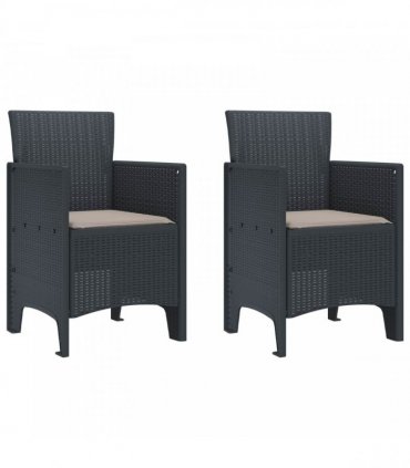 vidaXL Garden Chair 2 pcs Anthracite 53 x 49 x 85 cm Polypropylene