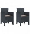 vidaXL Garden Chair 2 pcs Anthracite 53 x 49 x 85 cm Polypropylene