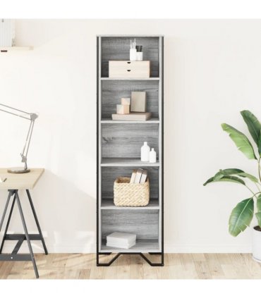 vidaXL Bookcase Grey Sonoma 50x31x169 cm Engineered Wood