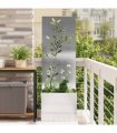 vidaXL Garden Privacy Screen Floral Sliver 50 x 150 cm Stainless steel