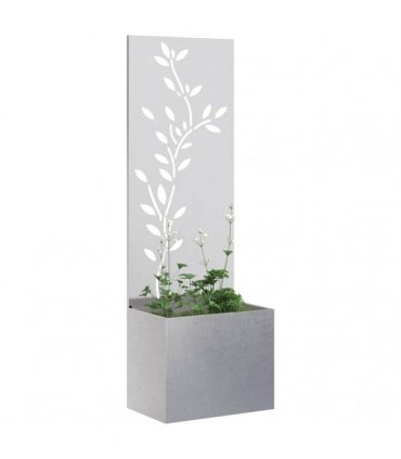 vidaXL Garden Privacy Screen Floral Sliver 50 x 150 cm Stainless steel