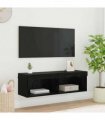 vidaXL TV Wall Cabinet Black Oak 100 x 30 x 30 cm Engineered Wood