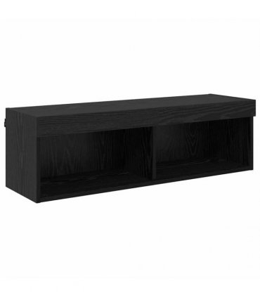 vidaXL TV Wall Cabinet Black Oak 100 x 30 x 30 cm Engineered Wood