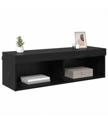 vidaXL TV Wall Cabinet Black Oak 100 x 30 x 30 cm Engineered Wood