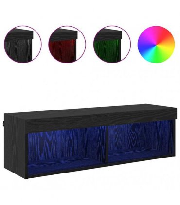 vidaXL TV Wall Cabinet Black Oak 100 x 30 x 30 cm Engineered Wood