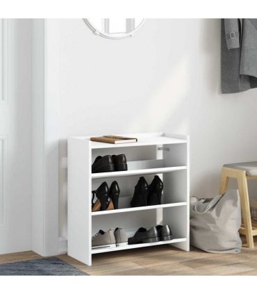 vidaXL Shoe Rack White 60x25x62 cm Engineered Wood