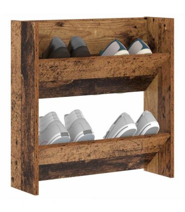 vidaXL Shoe Cabinet Old Wood 60 x 18 x 60 cm Engineered Wood