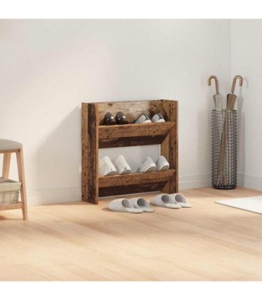 vidaXL Shoe Cabinet Old Wood 60 x 18 x 60 cm Engineered Wood
