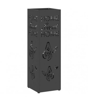 vidaXL Rain Umbrella Stand Black 15.5 x 15.5 x 49 cm Steel