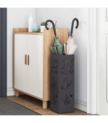 vidaXL Rain Umbrella Stand Black 15.5 x 15.5 x 49 cm Steel