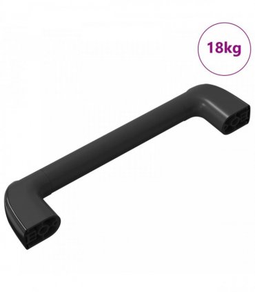 vidaXL Handle Plain 69 pcs Black 380 x 34 x 85 mm Aluminium and PP