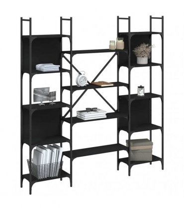 vidaXL Bookshelf | Black | Engineered wood | Large | Bookshelf | Rectangular
