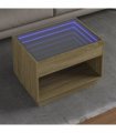 vidaXL Coffee Table with Infinity LED Sonoma Oak 70x50x50 cm